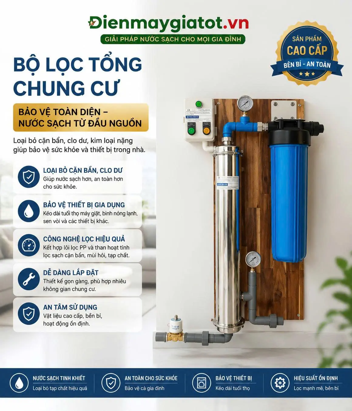 Bộ Lọc Tổng Chung Cư U.S.T Water
